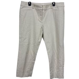 Ann Taylor Loft Womens Beige Khakis Chinos Ankle Cropped Pants Stretch Cotton 14